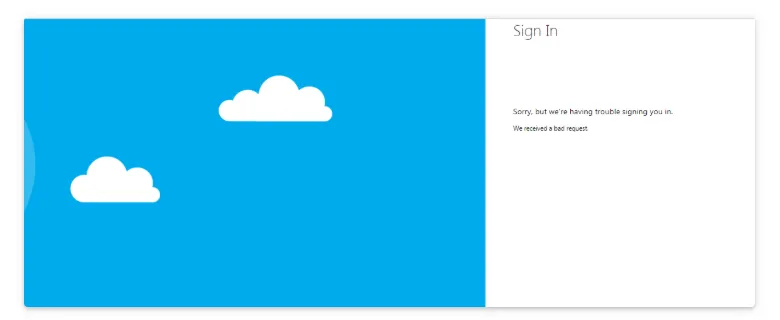 Login error
